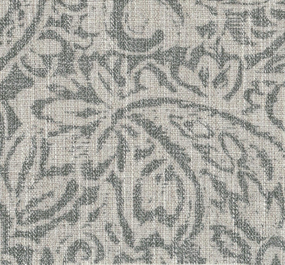 Home Decor | Upholstered round Storage Ottoman | Ottoman with Storage for Living Room & Bedroom, Gray Floral